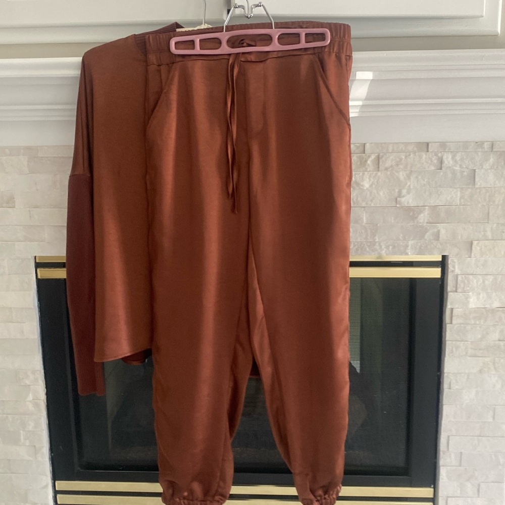 Melissa neptun silky top and pants! Worn once! Top is large and bottom medium...